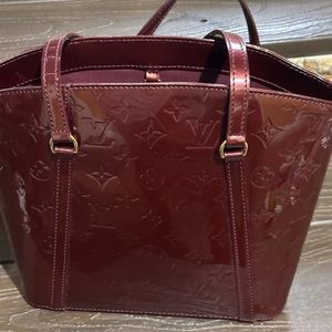 Louis Vuitton Burgundy Vernis Leather Avalon Handbag.